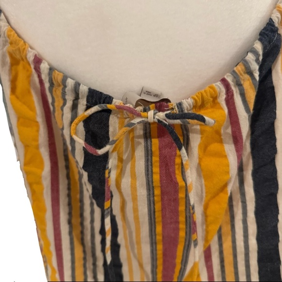 LOFT Striped Ripple Cami Top – Adjustable Tie Back, Size SP - Picture 4 of 7